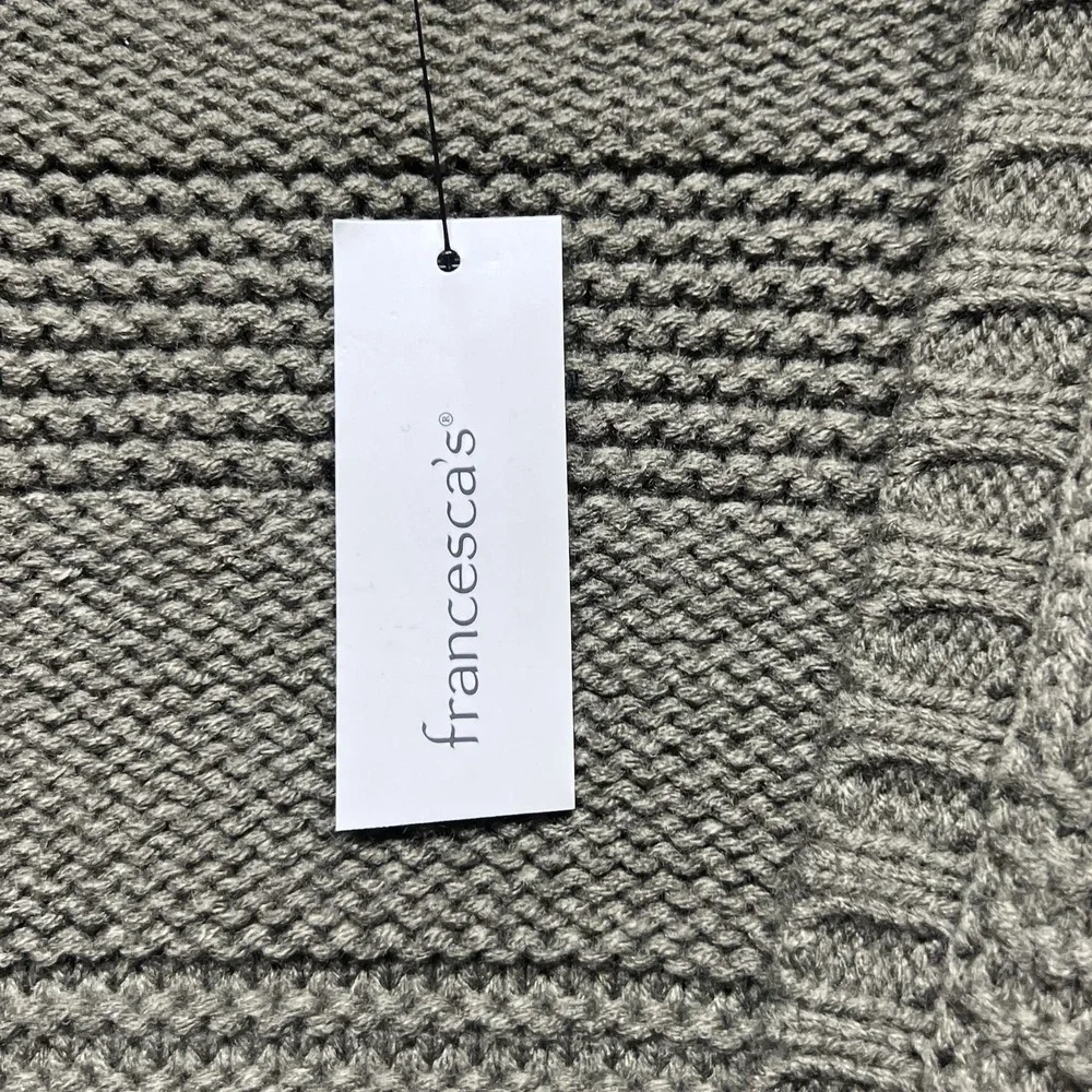 Harper Sweater‎ Cardigan Womens Large Olive Green Open Front Relaxed Francesca - Picture 5 of 12